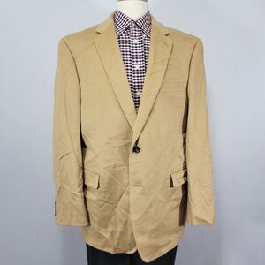Nautica Men's Sport Coat Blazer Two Button Beige Wool Silk Cashmere‎ Size 46R